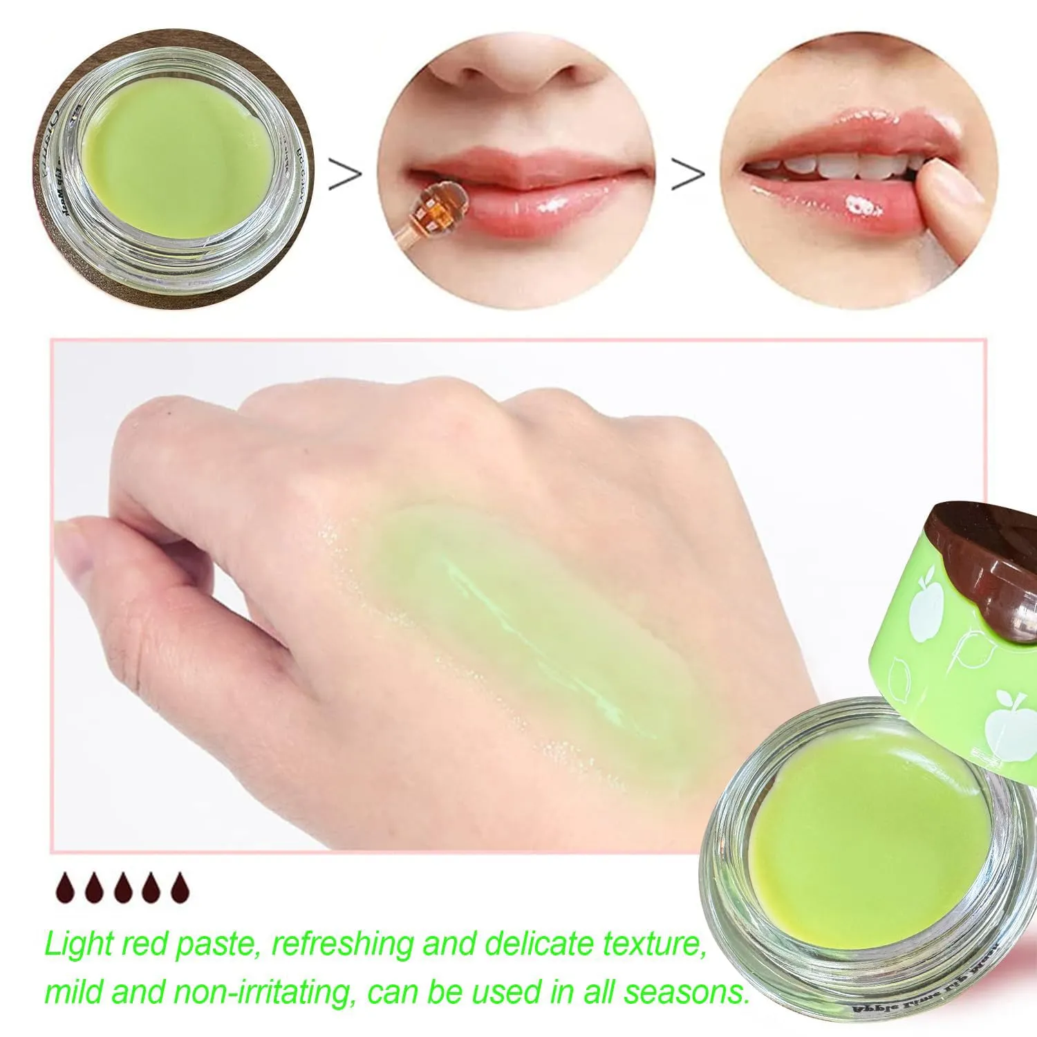 1PCS Bee Lip Balm Honey Lip Balm,Exfoliating Honey Pot Lip Balm Sleeping Lip Mask with Brush, Hydrating & Prevention Dry and Cracked, Lip Scrubs Exfoliator & Moisturizer