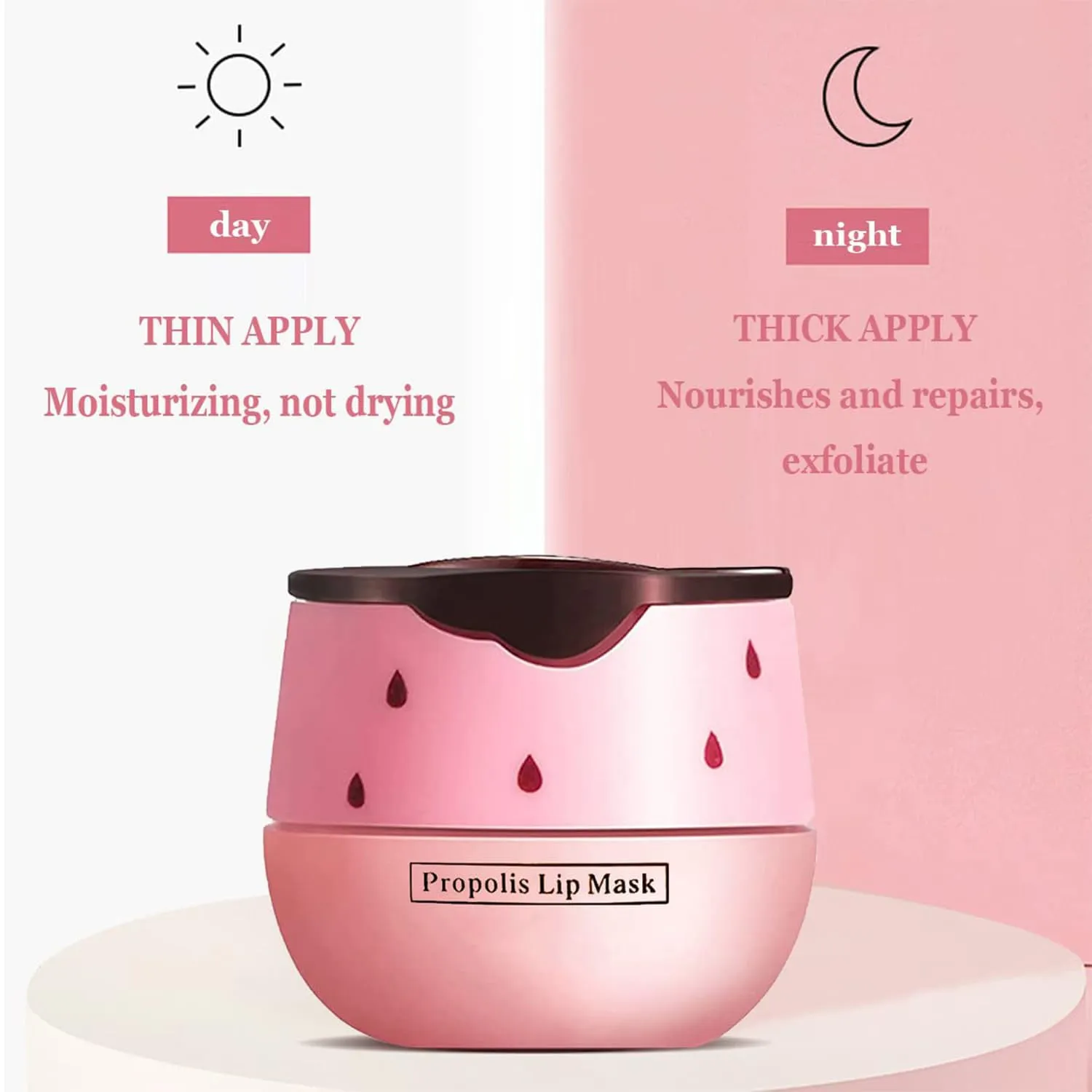 1PCS Bee Lip Balm Honey Lip Balm,Exfoliating Honey Pot Lip Balm Sleeping Lip Mask with Brush, Hydrating & Prevention Dry and Cracked, Lip Scrubs Exfoliator & Moisturizer