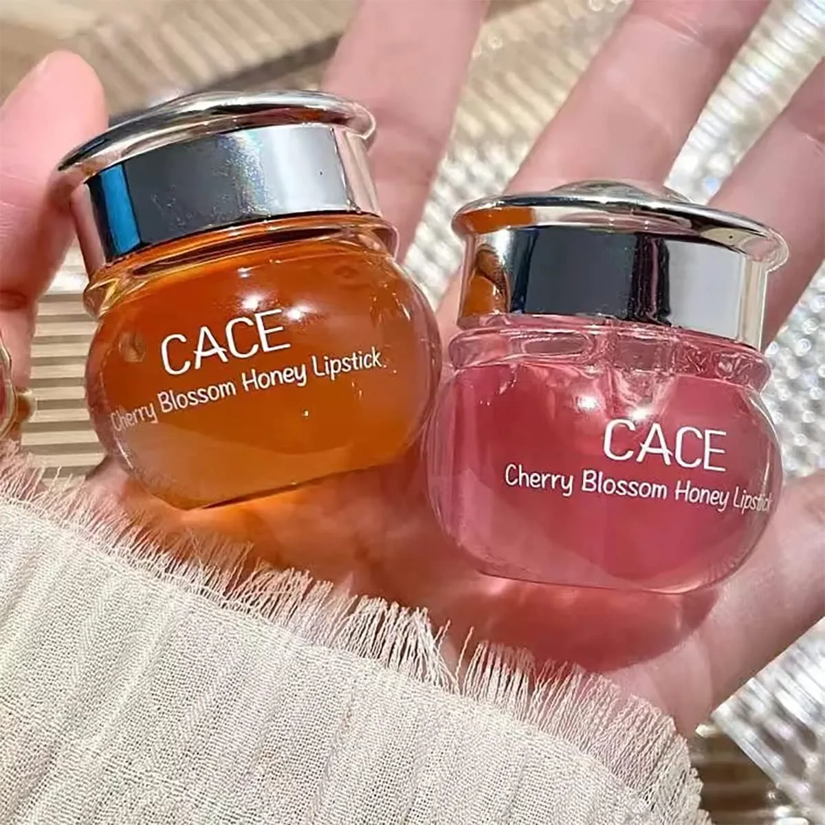 2 Bottles Sakura & Honey Lip Balm, Day & Night Repair Deep Moisture and Fade Lip Lines, Rich in Vitamin E & Cherry Blossom Extract Beeswax Essence Natural Lip Enhancer Care Sleeping Lip Mask