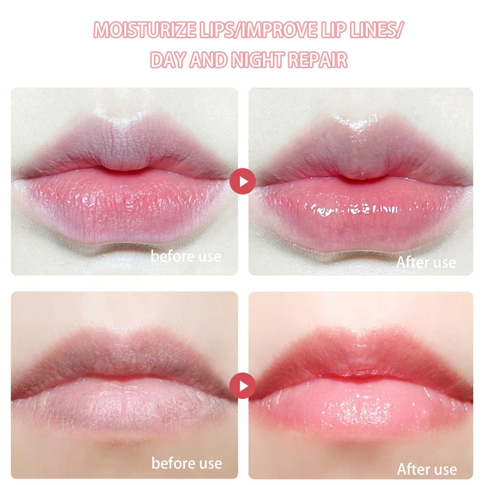 2 Bottles Sakura & Honey Lip Balm, Day & Night Repair Deep Moisture and Fade Lip Lines, Rich in Vitamin E & Cherry Blossom Extract Beeswax Essence Natural Lip Enhancer Care Sleeping Lip Mask