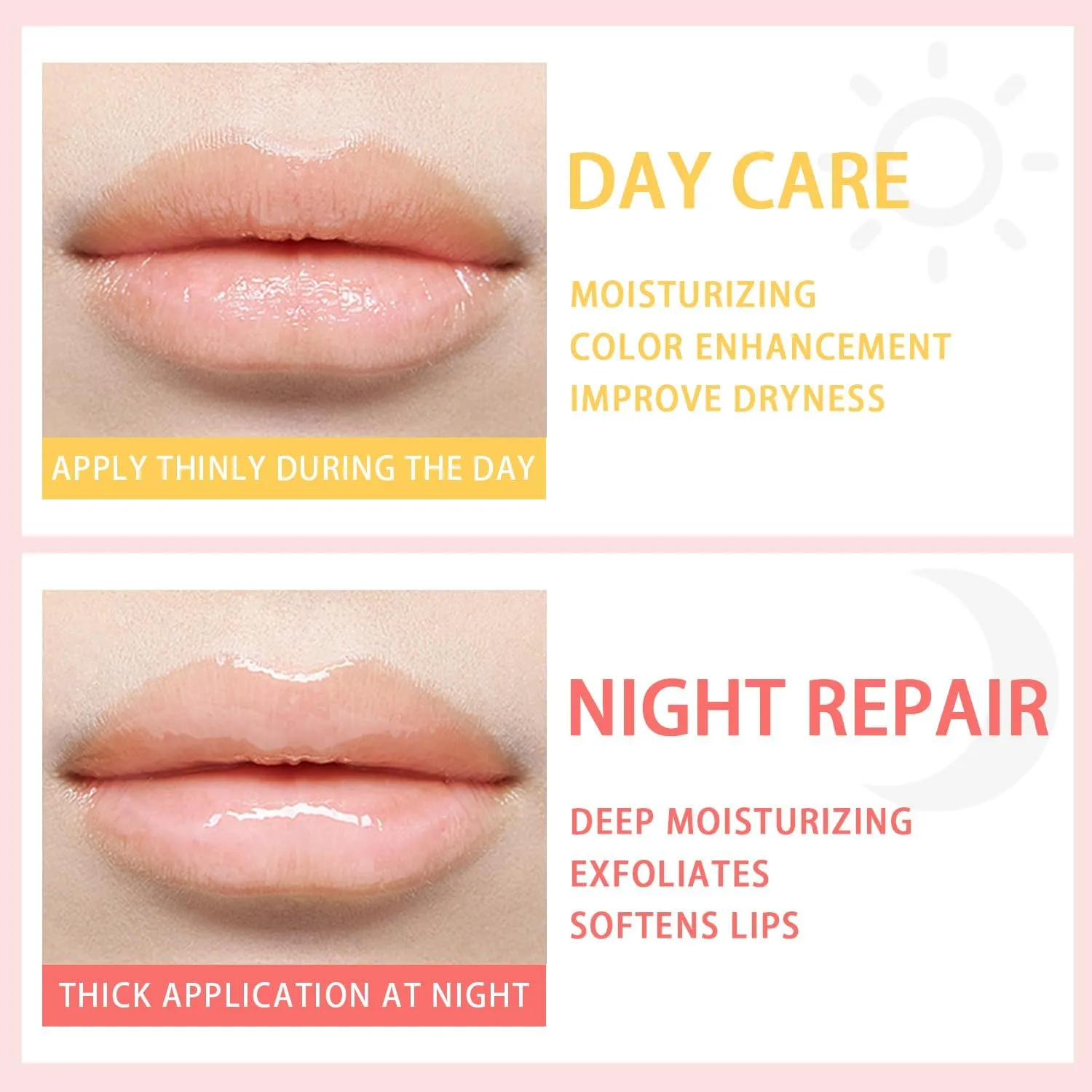 4PCS Bee Lip Balm Honey Pot, Honey Strawberry Lip Balm Lip Mask with Stick, Moisturizing Sleeping Lip Mask Day & Night Lip Care - Hydrate Repair Prevent Dry Cracked Scrub (2 Honey & 2 Strawberry)