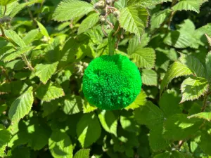 Bright Green Single Pom Keyring