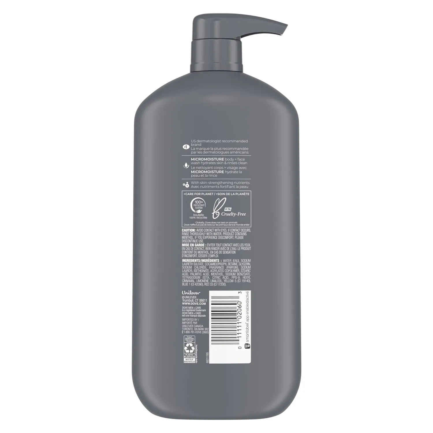 Dove Men Care Extra Fresh Refreshing Hydrating Face and Body Wash, 30 fl oz